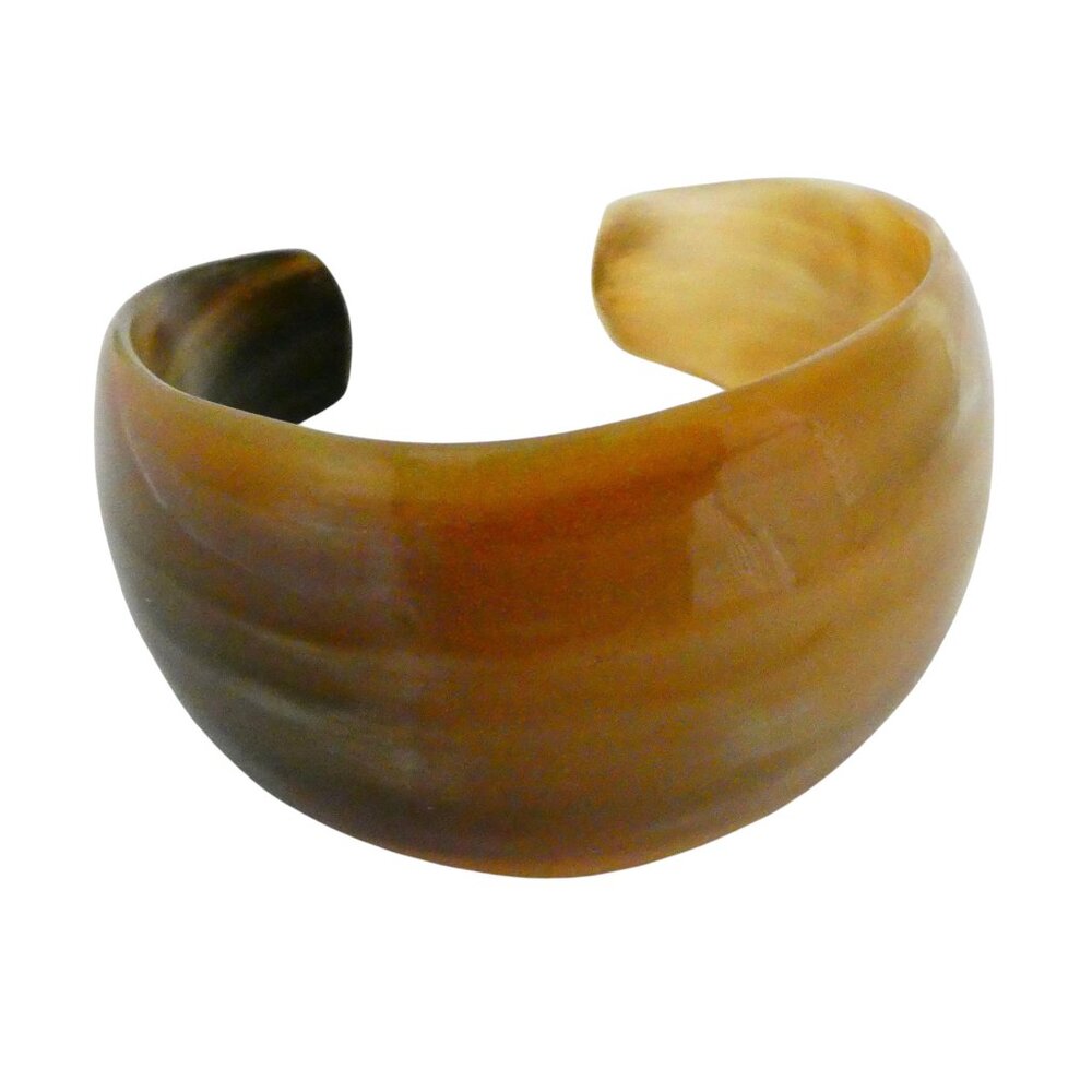 Carved horn cuff bracelet